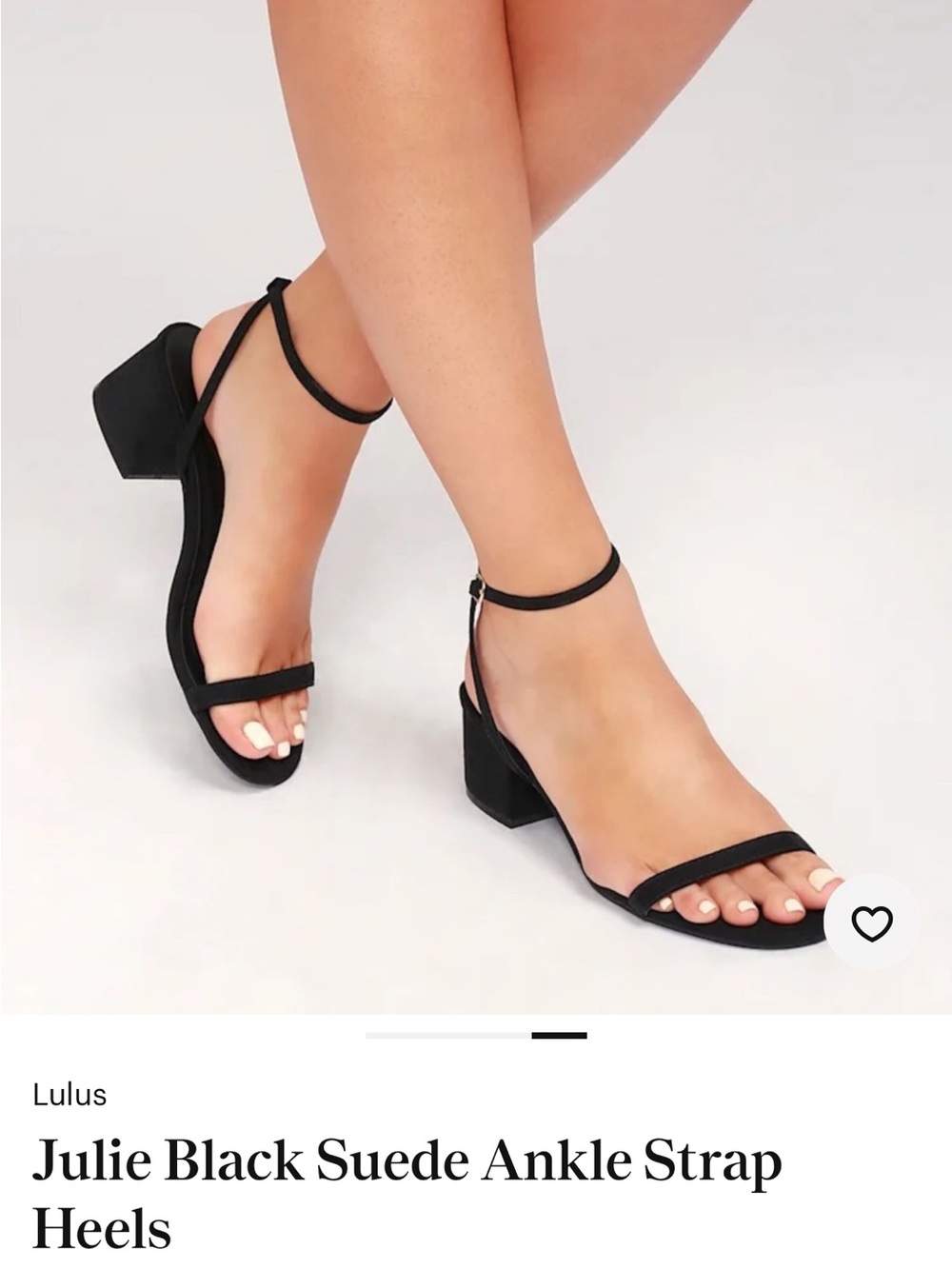 Lulu's Black Suede Ankle-Strap Block Heel Sandals